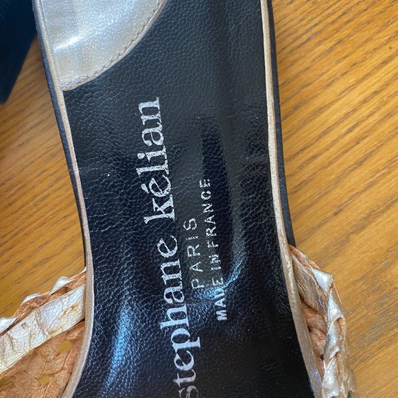 Vintage Stephane Kelian Gold Weave Sandals Sz 8 - Picture 8 of 9